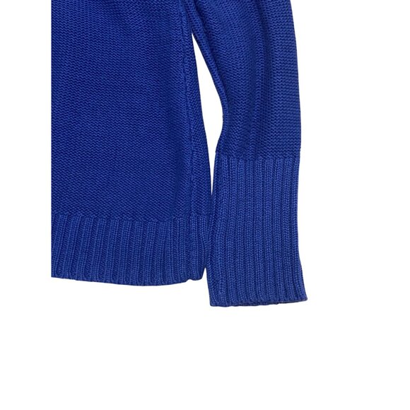 Gap Womens XXL Blue Cable Knit Turtleneck Sweater Ribbed Cuffs & Hem Cotton/Acry - Picture 13 of 14